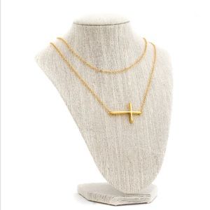 New Cross Necklace 24 Gold Plated